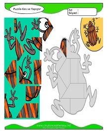 Puzzle Kes Yapıştır Çalışma Sayfaları